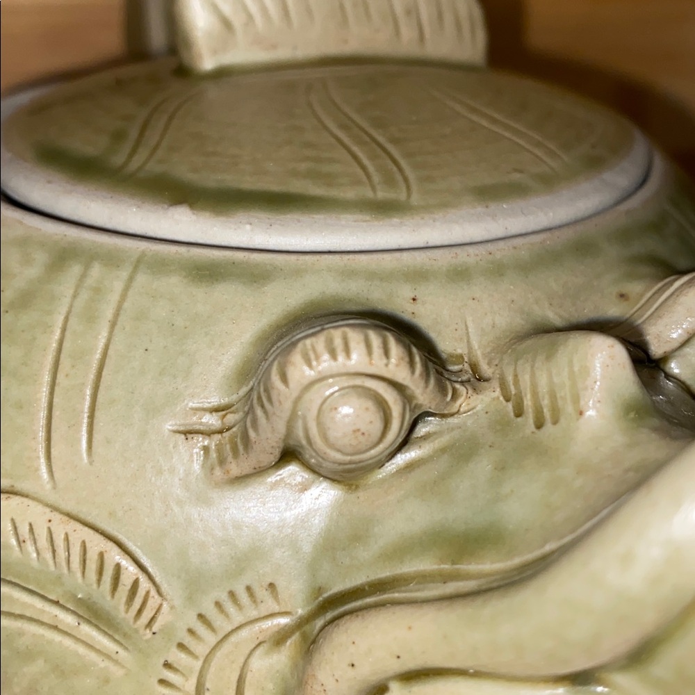 Artisan Pottery Teapot Tea Pot Fish Design Unique - Picture 7 of 16